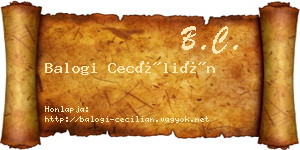 Balogi Cecílián névjegykártya